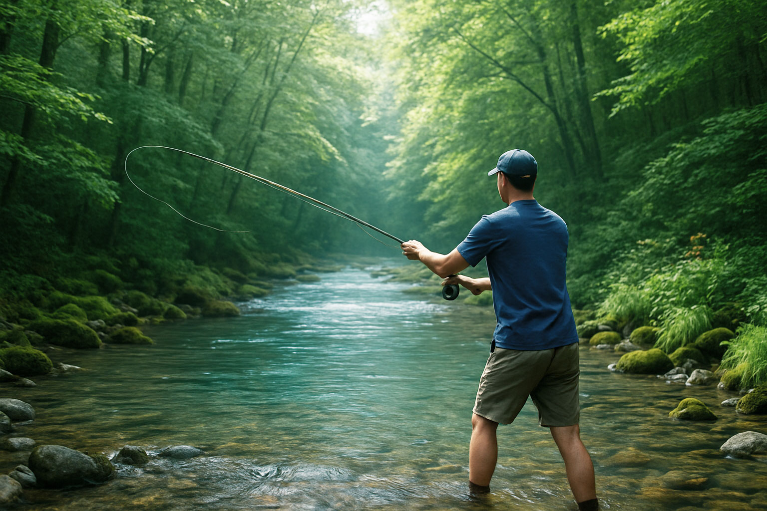早朝フィッシング: 辺久の清流で魚釣りチャレンジ